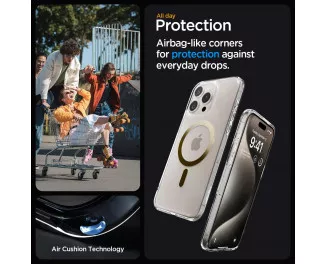 Чехол для iPhone 15 Pro Spigen Ultra Hybrid MagFit Gold (ACS06718)