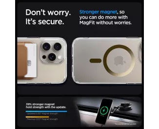 Чехол для iPhone 15 Pro Spigen Ultra Hybrid MagFit Gold (ACS06718)