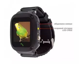 Дитячий розумний годинник AmiGo GO004 Splashproof Camera+LED Black (UA)