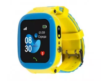 Детские умные часы AmiGo GO004 Splashproof Camera+LED GLORY Blue-Yellow (UA)