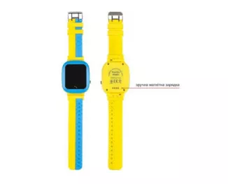 Дитячий розумний годинник AmiGo GO004 Splashproof Camera+LED GLORY Blue-Yellow (UA)