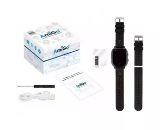 Детские умные часы AmiGo GO005 4G Wi-Fi Thermometer Black (UA)