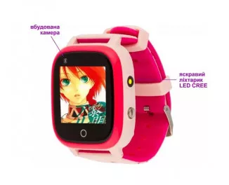 Детские умные часы AmiGo GO005 4G Wi-Fi Thermometer Pink (UA)