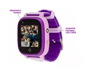 Детские умные часы AmiGo GO005 4G Wi-Fi Thermometer Purple (UA)