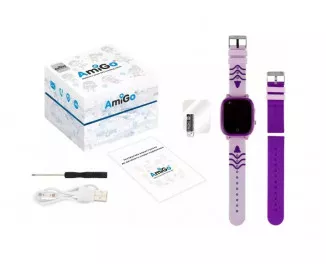 Детские умные часы AmiGo GO005 4G Wi-Fi Thermometer Purple (UA)