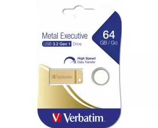 Флешка USB 3.0 64Gb Verbatim Metal Executive Gold (99106)