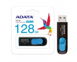 Флешка USB 3.2 128Gb ADATA UV128 Black/Blue (AUV128-128G-RBE)