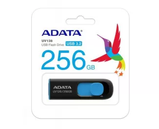 Флешка USB 3.2 256Gb ADATA UV128 Black/Blue (AUV128-256G-RBE)