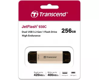 Флешка USB 3.2 256Gb Transcend JetFlash 930C Gold-Black (TS256GJF930C)