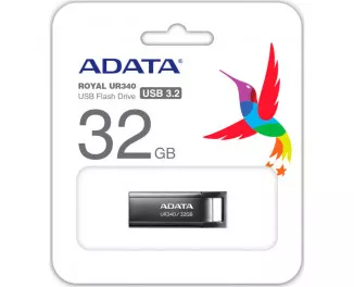 Флешка USB 3.2 32Gb ADATA UR340 Black (AROY-UR340-32GBK)