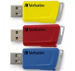 Флешка USB 3.2 3x16Gb Verbatim Store 'n' Click Red/Blue/Yellow (49306)