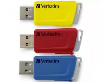 Флешка USB 3.2 3x16Gb Verbatim Store 'n' Click Red/Blue/Yellow (49306)