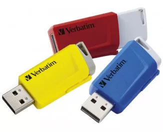Флешка USB 3.2 3x16Gb Verbatim Store 'n' Click Red/Blue/Yellow (49306)