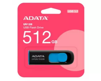Флешка USB 3.2 512Gb ADATA UV128 Black/Blue (AUV128-512G-RBE)