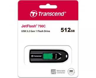 Флешка USB 3.2 512Gb Transcend JetFlash 790C Black (TS512GJF790C)