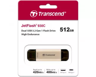 Флешка USB 3.2 512Gb Transcend JetFlash 930C Gold-Black (TS512GJF930C)