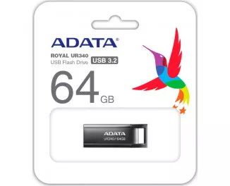 Флешка USB 3.2 64Gb ADATA UR340 Black (AROY-UR340-64GBK)