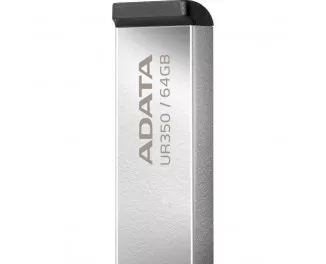 Флешка USB 3.2 64Gb ADATA UR350 Silver/Black (UR350-64G-RSR/BK)