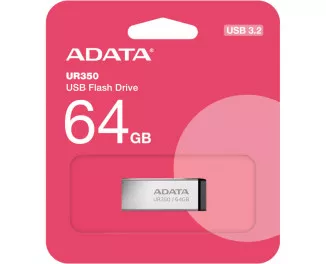 Флешка USB 3.2 64Gb ADATA UR350 Silver/Black (UR350-64G-RSR/BK)