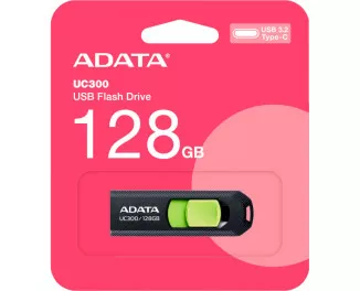 Флешка USB Type-C 128Gb ADATA UC300 Black/Green (ACHO-UC300-128G-RBK/GN)