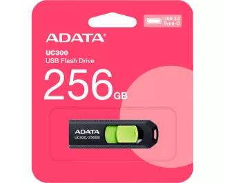 Флешка USB Type-C 256Gb ADATA UC300 Black/Green (ACHO-UC300-256G-RBK/GN)