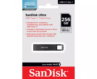 Флешка USB Type-C 256Gb SanDisk Ultra Black (SDCZ460-256G-G46)