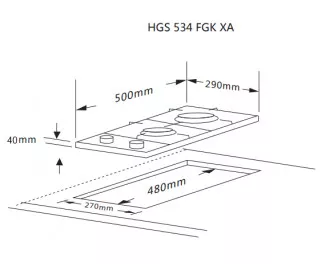 Газовая варочная поверхность Interline HGS 534 FGK XA