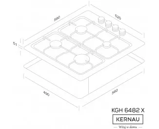 Газовая варочная поверхность Kernau KGH 6482 X