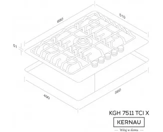 Газовая варочная поверхность Kernau KGH 7511 TCI X