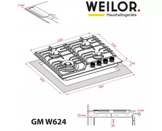 Газова варильна поверхня Weilor GM W 624 BL