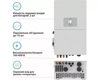 Гибридный солнечный инвертор (hybrid) Deye SUN-50K-SG01HP3-EU-BM4