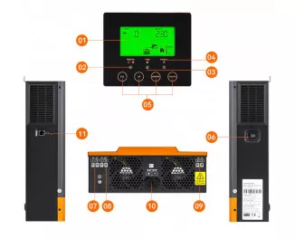 Гібридний сонячний інвертор (hybrid) PowMr 3000W 24V POW-HVM3.2H-24V-N + WiFi