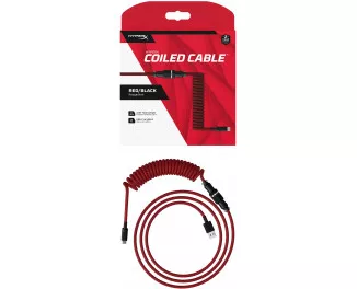Кабель для ігрової клавіатури USB-C > USB-A HyperX Coiled Cable (6J677AA) Red 