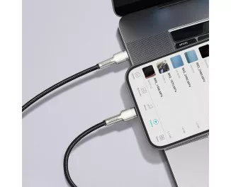 Кабель Lightning > USB Type-C  Baseus Cafule Metal Data Cable PD 20W 2.0m (CATLJK-B01) Black