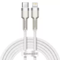 Кабель Lightning > USB Type-C  Baseus Cafule Metal Data Cable PD 20W 2.0m (CATLJK-B02) White