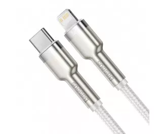 Кабель Lightning > USB Type-C  Baseus Cafule Metal Data Cable PD 20W 2.0m (CATLJK-B02) White