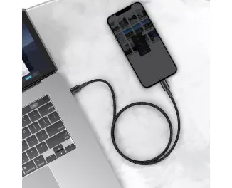 Кабель Lightning > USB Type-C  Baseus High Density Braided PD 20W 1.0m (CATLGD-01) Black