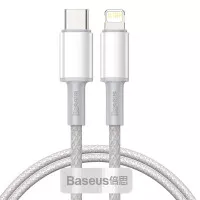 Кабель Lightning > USB Type-C  Baseus High Density Braided PD 20W 1.0m (CATLGD-02) White