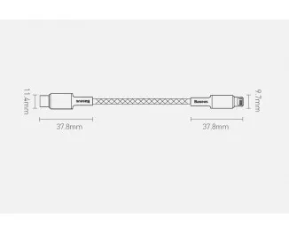 Кабель Lightning > USB Type-C Baseus High Density Braided PD 20W 1.0m (CATLGD-02) White