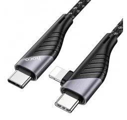 Кабель Lightning + USB Type-C > USB Type-C  hoco U95 Freeway PD 60W 1.2m Black