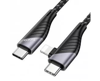 Кабель Lightning + USB Type-C > USB Type-C  hoco U95 Freeway PD 60W 1.2m Black