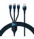 Кабель USB > USB Type-C + Lightning + microUSB Baseus Flash Series Ⅱ One-for-three Fast Charging Data Cable 100W 1.2 m (CASS030003) Blue