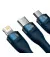 Кабель USB > USB Type-C + Lightning + microUSB Baseus Flash Series Ⅱ One-for-three Fast Charging Data Cable 100W 1.2 m (CASS030003) Blue
