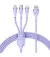 Кабель USB > USB Type-C + Lightning + microUSB Baseus Flash Series Ⅱ One-for-three Fast Charging Data Cable 100W 1.2 m (CASS030005) Purple