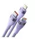 Кабель USB > USB Type-C + Lightning + microUSB Baseus Flash Series Ⅱ One-for-three Fast Charging Data Cable 100W 1.2 m (CASS030005) Purple