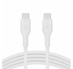 Кабель USB-C > USB-C зарядки/синхронизации Belkin 2м, 60Вт, Type-C, силиконовый, с клипсой, белый