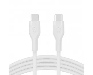 Кабель USB-C > USB-C зарядки/синхронизации Belkin 2м, 60Вт, Type-C, силиконовый, с клипсой, белый