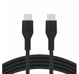 Кабель USB-C > USB-C зарядки/синхронизации Belkin 2м, 60Вт, Type-C, силиконовый, с клипсой, черный