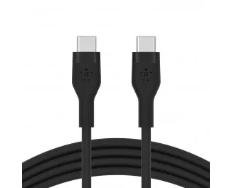 Кабель USB-C > USB-C зарядки/синхронизации Belkin 2м, 60Вт, Type-C, силиконовый, с клипсой, черный