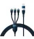 Кабель USB + USB Type-C > USB Type-C + Lightning + microUSB Baseus Flash Series Ⅱ Two-for-three Charging Cable 100W 1.2 m (CASS030103) Blue
